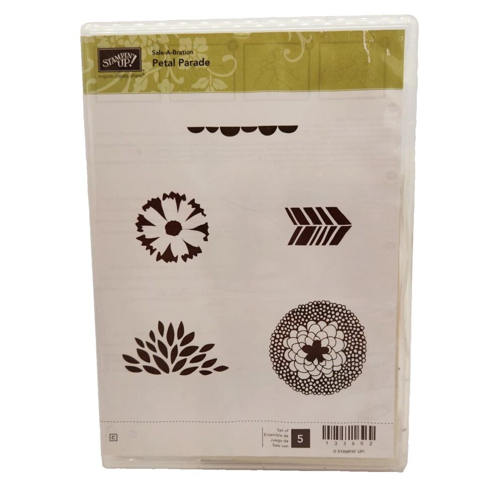 Stampin Up Petal Parade Cling Stamp Set Unmounted Flower Floral Background